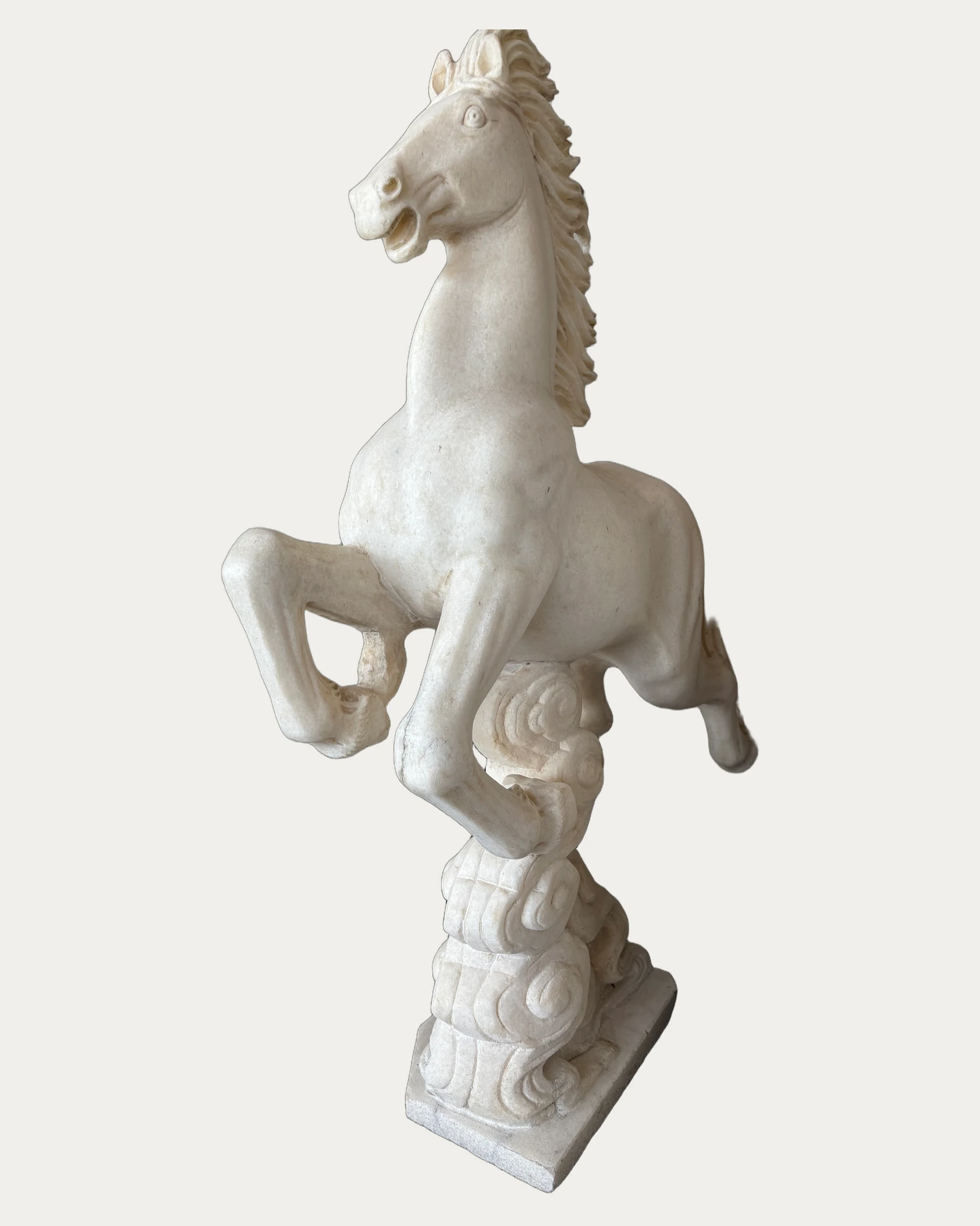 Rearing Horse Statue, three-quarter view