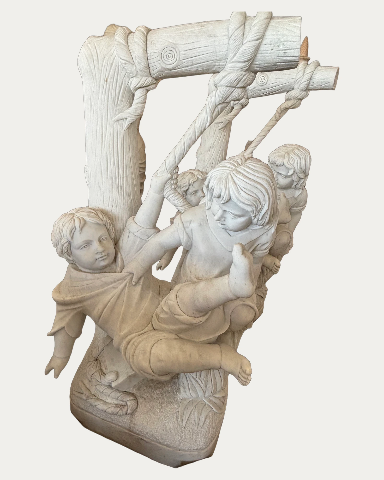 Children on a Swing Sculpture, front view