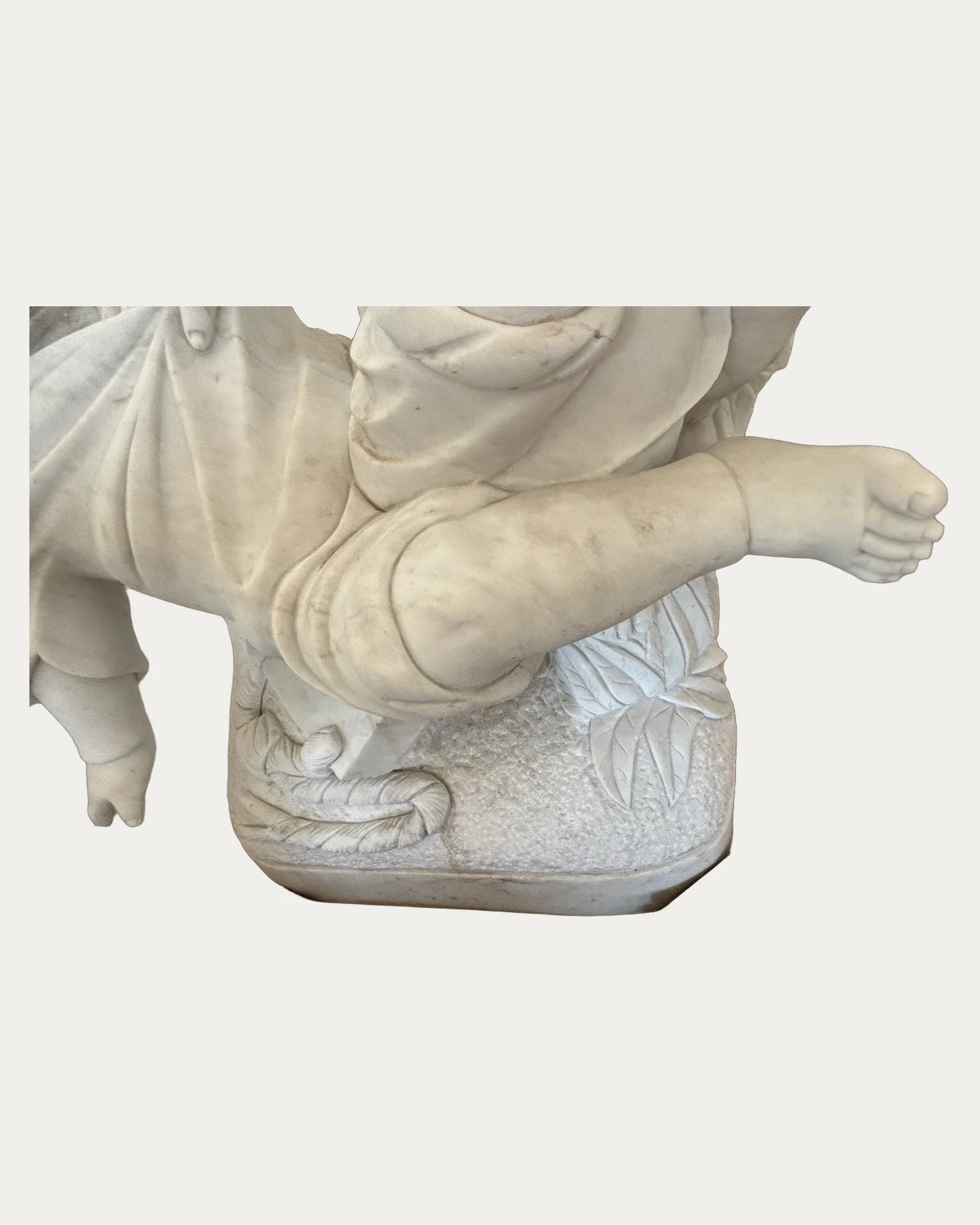 Children on a Swing Sculpture, carving and surface detail 3