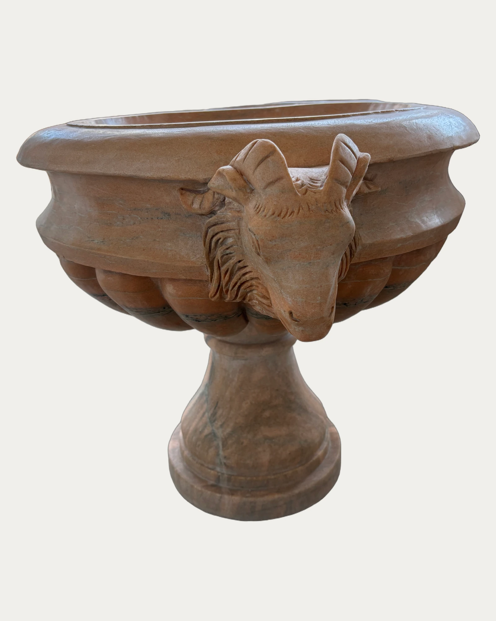Animal Head Pedestal Bowl, front view