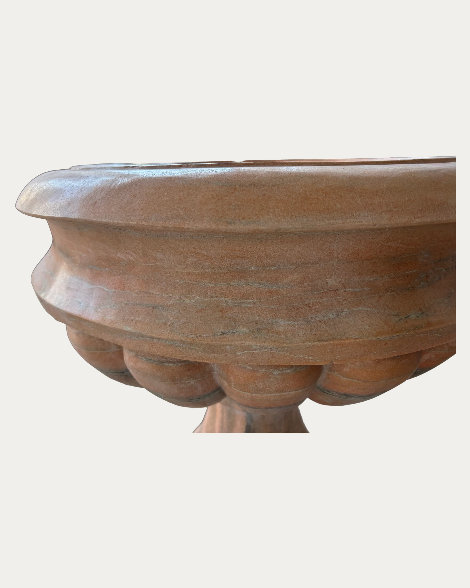 Animal Head Pedestal Bowl, carving and surface detail 1