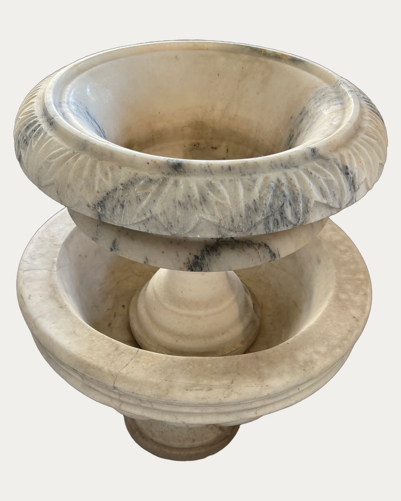 Two Tier Basin Fountain, carving and surface detail 1