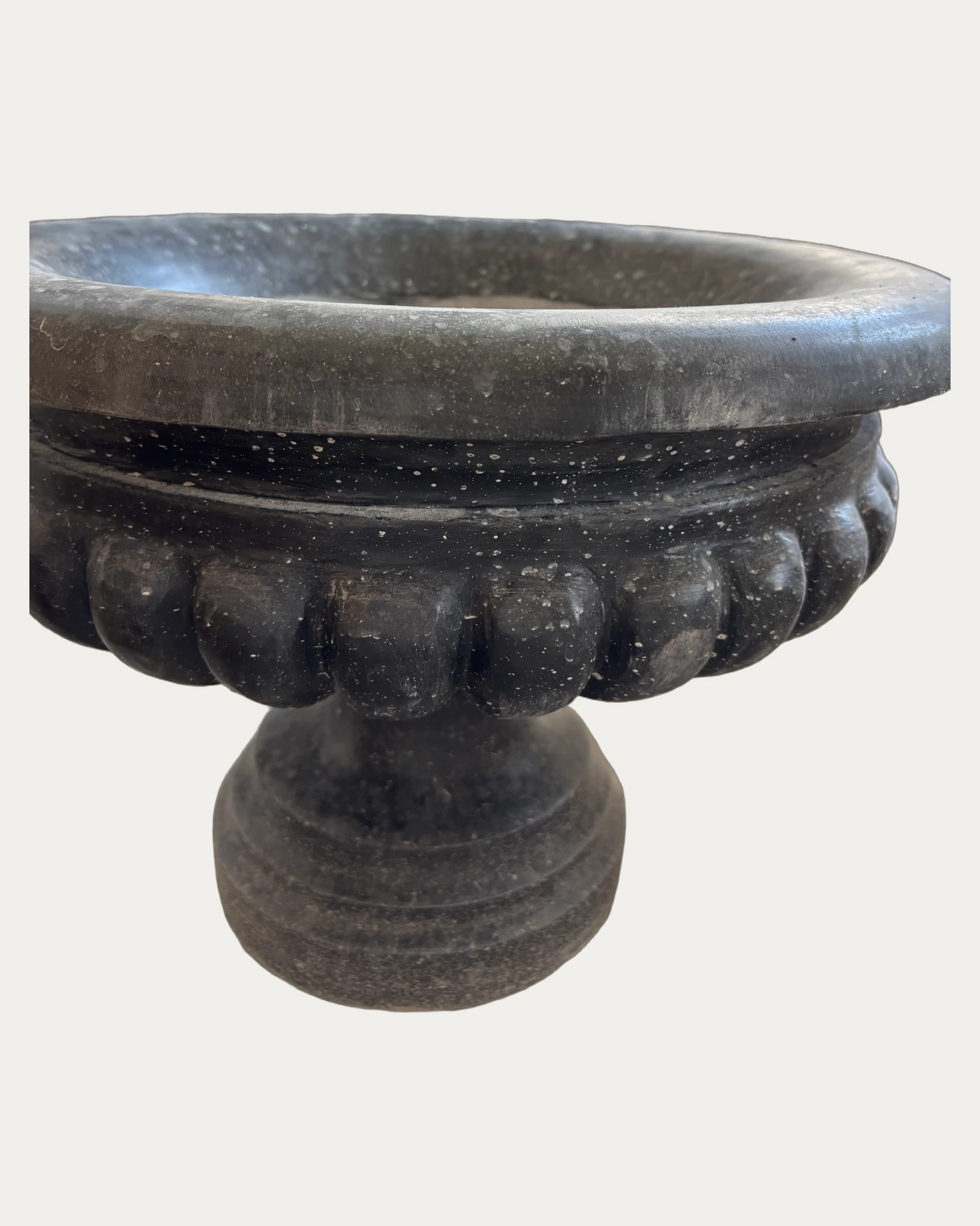 Black Round Bowl Planter, front view