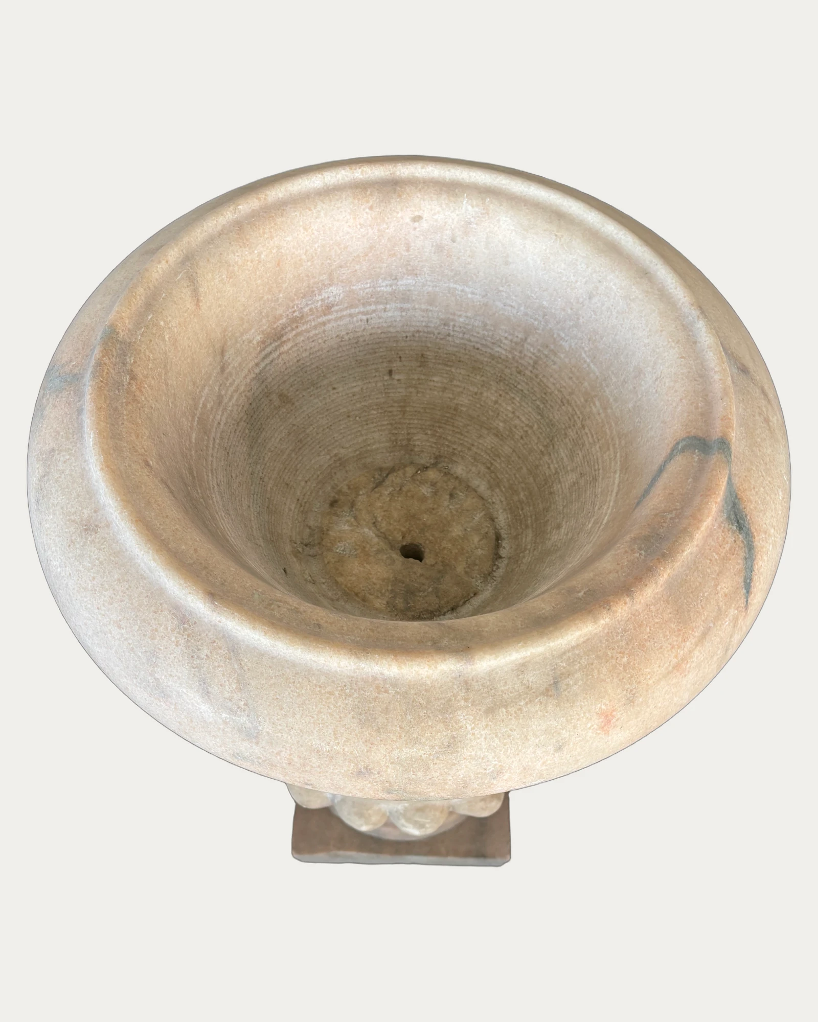 Light Tan Plain Urn Planter, carving and surface detail 1