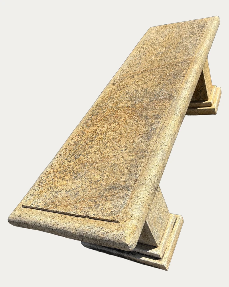 Yellow Stone Garden Bench, side view