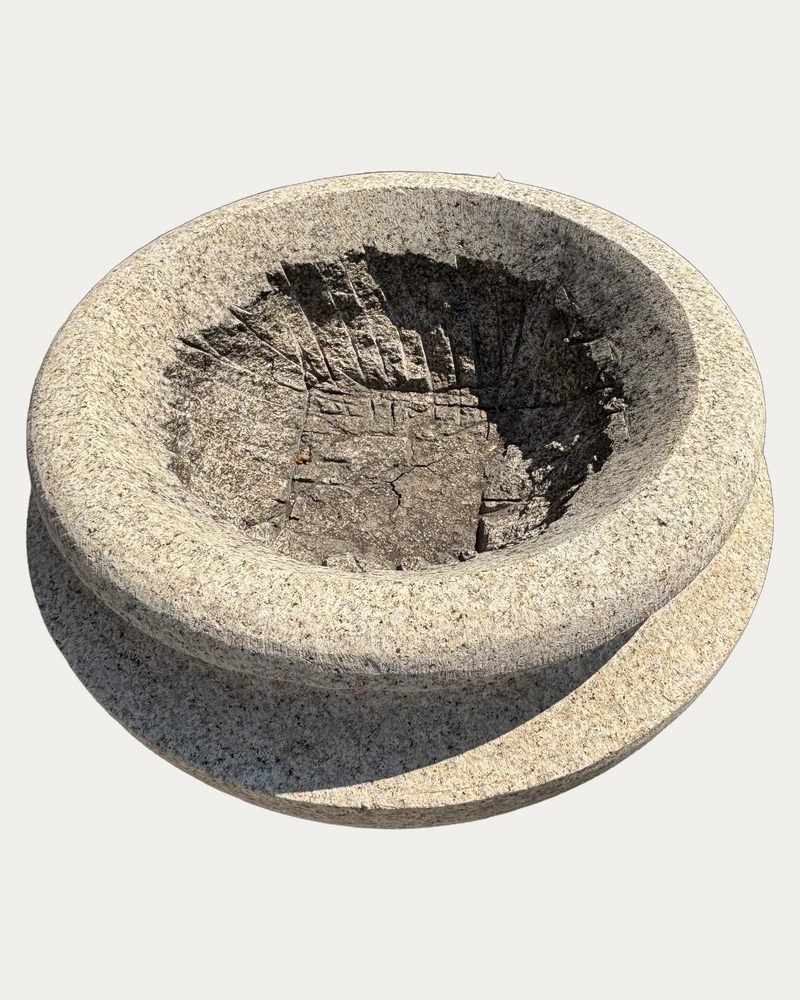 Outdoor Bowl Planter, carving and surface detail 1