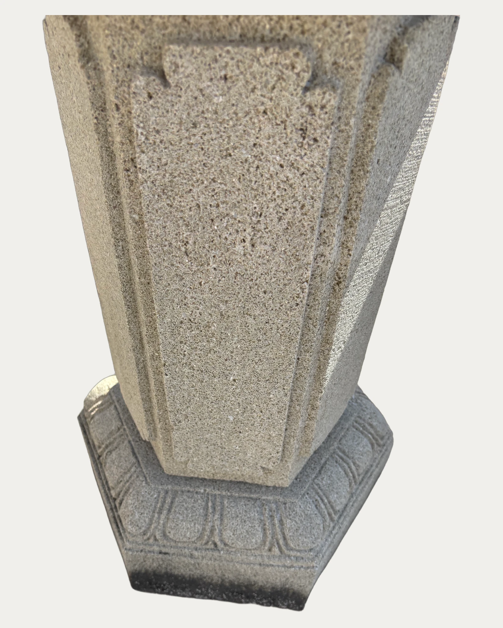 Tall Pedestal Stone Lantern, carving and surface detail 3