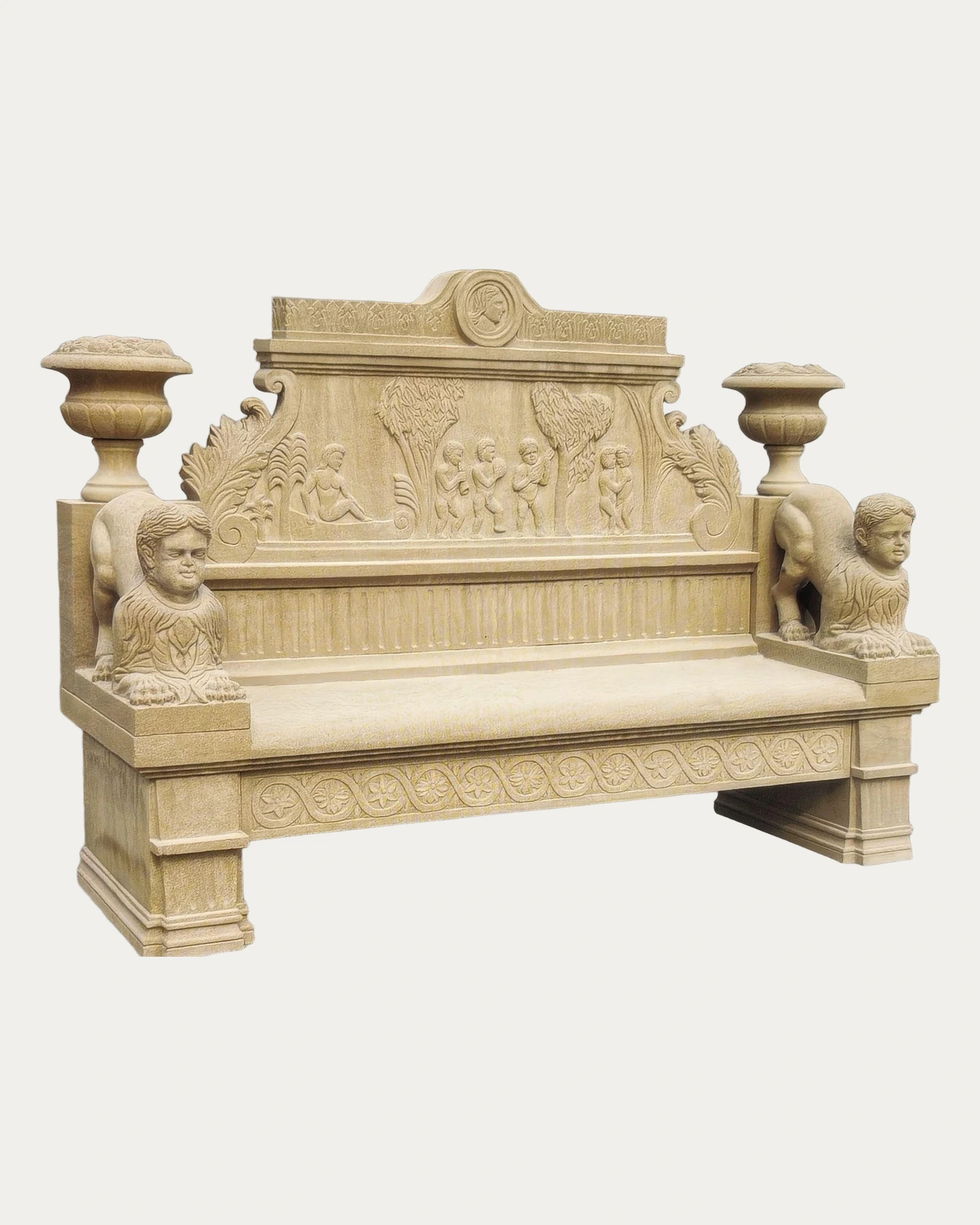 Carved Garden Bench CS-0116